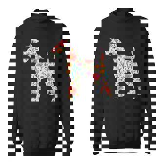 ワイヤーフォックステリア 水彩フラワーデザイン 長袖tシャツ スウェットシャツ - Kawaiitshirt