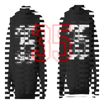ヴィンテージナンバー 35 ホワイトレッドスポーツ代表チームナンバー 35 スウェットシャツ - Kawaiitshirt