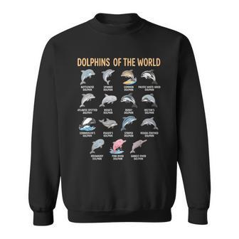 世界のイルカ 種チャート 教育 海洋生物 スウェットシャツ - Kawaiitshirt