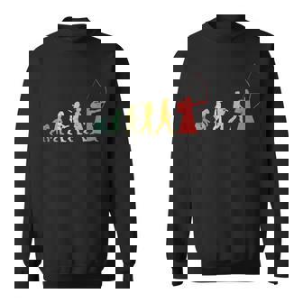 人類の進化 弓道 弓術 弓道好き 騎射 歩射 堂射 弓道部 弓道サークル 古武術 和弓 レトロ 弓 エボリューション スウェットシャツ - Kawaiitshirt