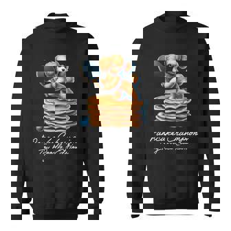 卓球 トイプードル スイーツ パンケーキ 面白い アートデザイン 可愛い おしゃれ 動物 英字 スポーツ 長袖tシャツ スウェットシャツ - Kawaiitshirt