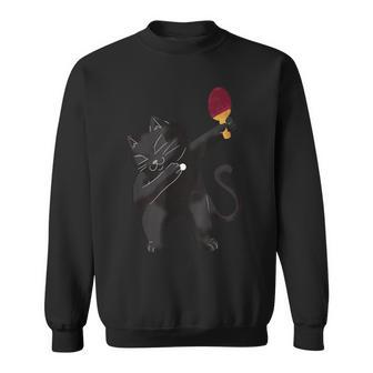卓球黒猫ピンポン服 猫ピンポン スウェットシャツ - Kawaiitshirt