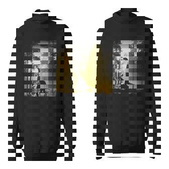 夜明けの竜脚類恐竜の森 リアルなグラフィックデザイン スウェットシャツ - Kawaiitshirt