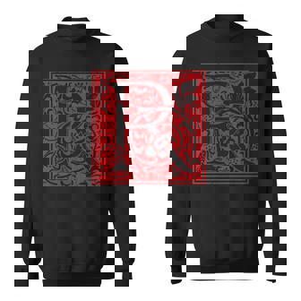 大文字 R ヴィンテージ フローラル イニシャル モチーフ レトロ アルファベット 長袖tシャツ スウェットシャツ - Kawaiitshirt