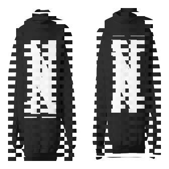 大文字nアルファベットモノグラムイニシャル スウェットシャツ - Kawaiitshirt