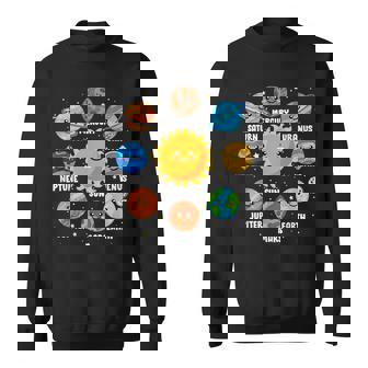 太陽系 9つの惑星 かわいい惑星 恋人 宇宙 天文学 スウェットシャツ - Kawaiitshirt