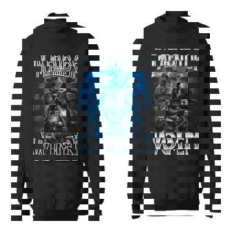 女が怖い狼アルファ・ウルフ・ミーム・クリンジ・ビアード スウェットシャツ - Kawaiitshirt