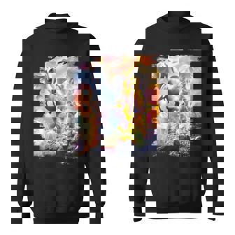 宇宙の銀河猫とユニコーン ペガサス スウェットシャツ - Kawaiitshirt