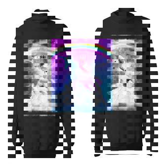 宇宙パグ 雲の上のレインボーユニコーン スウェットシャツ - Kawaiitshirt