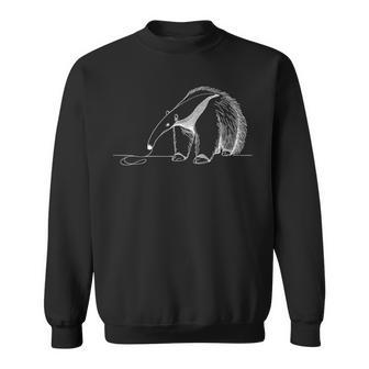 巨大アリクイ ラインアート 野生動物 図面デザイン スウェットシャツ - Kawaiitshirt