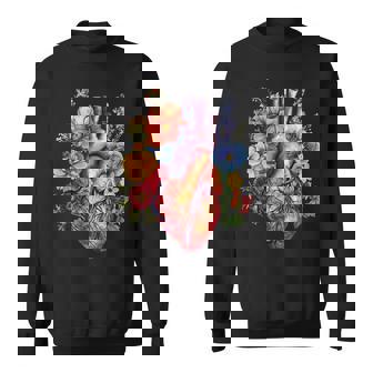 心臓超音波検査者ギフト 心臓専門医ギフト ハートフラワー スウェットシャツ - Kawaiitshirt