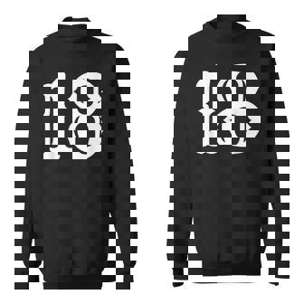 数字 18 インチ 白 大 太字 アメリカ 西部 スタイル フォント スウェットシャツ - Kawaiitshirt