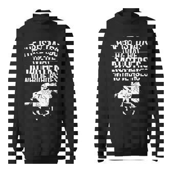 最高の父親には馬に乗る娘がいる 長袖tシャツ スウェットシャツ - Kawaiitshirt