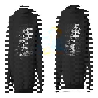 月に吠える美しいボーダーコリー犬 スウェットシャツ - Kawaiitshirt