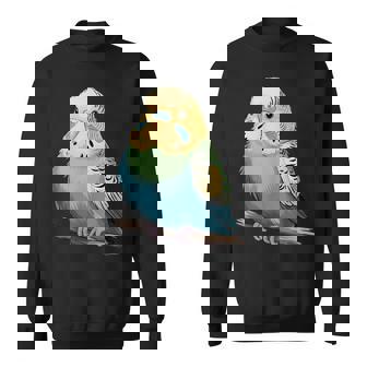 枝に腰掛けたチャーミングなセキセイインコ スウェットシャツ - Kawaiitshirt