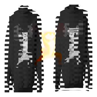 柴犬 イヌ 面白いtシャツ 犬 筋トレ 文字入り メンズ おもしろ 面白い 服 おもしろグッズ 文字tシャツ ネタ 長袖tシャツ スウェットシャツ - Kawaiitshirt