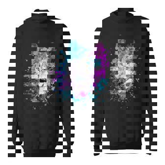 水彩 狼 頭 カラフル オオカミ 贈り物 スウェットシャツ - Kawaiitshirt