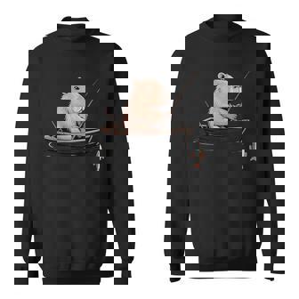 漁師 アングラーカピバラ フィッシング スウェットシャツ - Kawaiitshirt