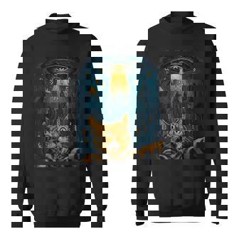 猫 自撮り Ufo エジプトの神々の行列 ラーの神話の目 スウェットシャツ - Kawaiitshirt