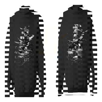 猫がドラムを叩く 長袖tシャツ スウェットシャツ - Kawaiitshirt