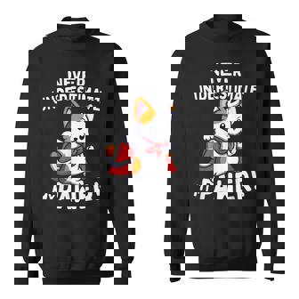 猫に言わせると、Don't Underestimate My Pawer Pun Cat（私の肉球を甘く見ないで）。 スウェットシャツ - Kawaiitshirt