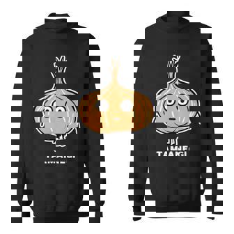 玉ねぎ 顔 イラスト かわいい おもしろ 面白い 簡単 シンプル ゆるい 野菜 長袖tシャツ スウェットシャツ - Kawaiitshirt