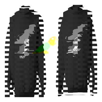 白腹 ケーク T-Rex 鳥ミーム 恐竜オウム 長袖tシャツ スウェットシャツ - Kawaiitshirt