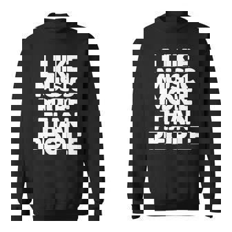 私は人より音楽が好き 長袖tシャツ スウェットシャツ - Kawaiitshirt