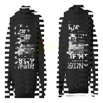 聞こえてるよ聞いていないだけだシベリアンハスキー恋人 スウェットシャツ - Kawaiitshirt