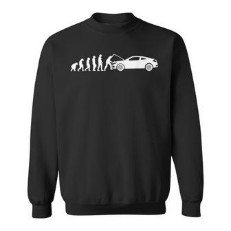 自動車整備士 おもしろ自動車工房 メカニック進化 スウェットシャツ - Kawaiitshirt