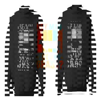 草を求めるレトロの面白い牛 農場のユーモアスタイル スウェットシャツ - Kawaiitshirt