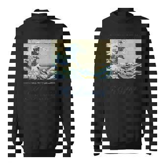 葛飾北斎作 神奈川沖 ビッグウェーブ スウェットシャツ - Kawaiitshirt