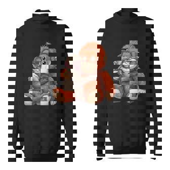 赤ちゃん用 マカク 抱きしめる ぬいぐるみ かわいい オランウータン モンキー パンチ ギフト 長袖tシャツ スウェットシャツ - Kawaiitshirt