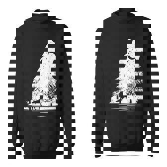 遠吠えするオオカミ 星空 オオカミモチーフ 男女兼用 スウェットシャツ - Kawaiitshirt