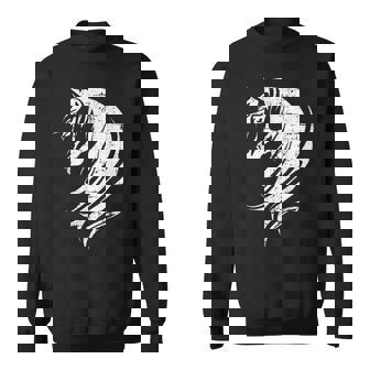 長い馬のたてがみを持つ美しい馬 スウェットシャツ - Kawaiitshirt