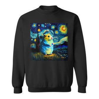 面白いtシャツ ハムスター かわいい ゴッホ 星月夜 動物 メンズ グッズ 面白い 服 ネタ 子供 キッズ スウェットシャツ - Kawaiitshirt