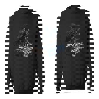 面白いtシャツ 鳥 カラス シンセサイザー メンズ グッズ おもしろ 面白い 服 ネタ バードウォッチング スウェットシャツ - Kawaiitshirt