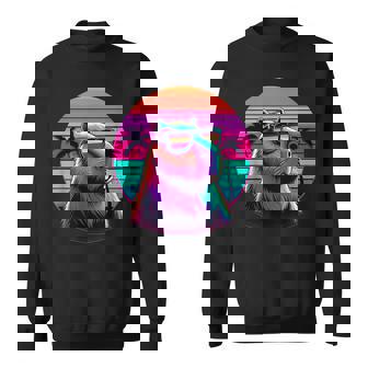 面白いカピバラ ヴィンテージ げっ歯類 レトロ ヴェイパーウェーブ 美的ゴス スウェットシャツ - Kawaiitshirt