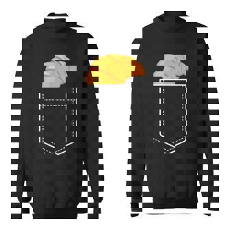 面白いクロワッサンインザポケット 食通 フレンチクロワッサンポケット スウェットシャツ - Kawaiitshirt