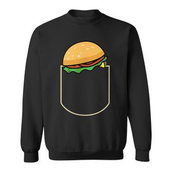 面白いハンバーガー ポケット入り ギフト チーズバーガー ポケット スウェットシャツ - Kawaiitshirt
