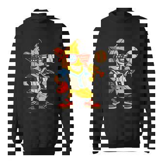 面白いバナナ野球アメリカ国旗サングラス 7月4日 スウェットシャツ - Kawaiitshirt