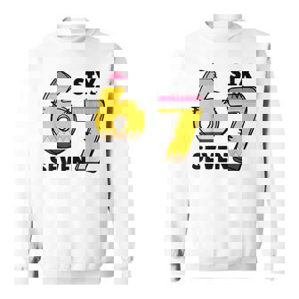 6 7 Six Seven Pencil Teacher Middle High School Humor Sweatshirt Unisex | Mazezy