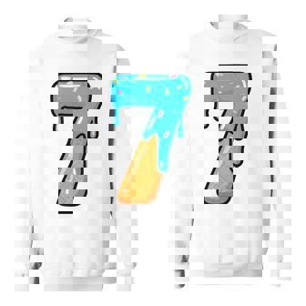 6 7Ice Cream Drip Meme 6 7 Christmas Costume CoupleOn Back Tri-Blend Sweatshirt | Mazezy