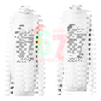 67 Christmas Six Seven 6 7 Meme Pajamas Holiday Gen Alpha Sweatshirt | Mazezy