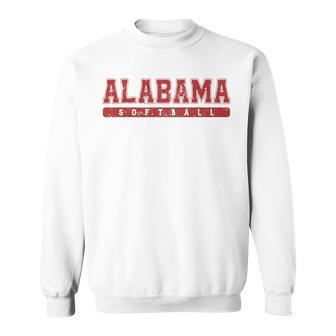 Alabama Softball Red Vintage Text Sweatshirt - Thegiftio UK