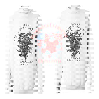 American Flag Patriotic Flowers Deployed RED Friday Military Tank Top Sweatshirt Unisex | Mazezy