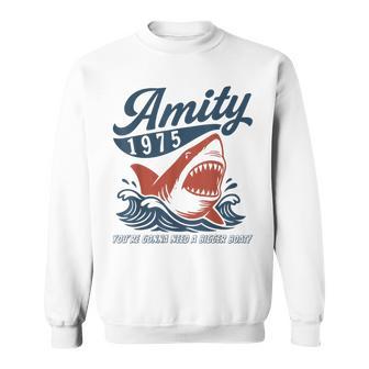 Amity 1975 Retro Shark You’Re Gonna Need A Bigger Boat Sweatshirt | Seseable FR