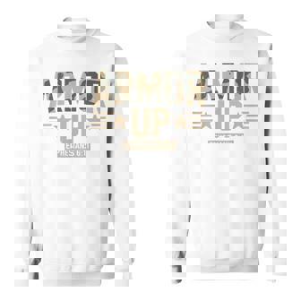 Armor Up Christian Workout Gym Camo Jesus God Son Brother Sweatshirt Unisex | Mazezy