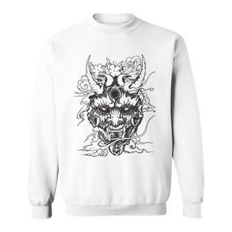 Arte Estético Demonio Japonés Oni Cara Diablo Harajuku Camisa de entrenamiento - Regaloses