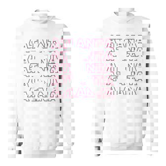 Atlanta Baseball Minimalist Backprint Retro Baseball Lover Sweatshirt - Thegiftio